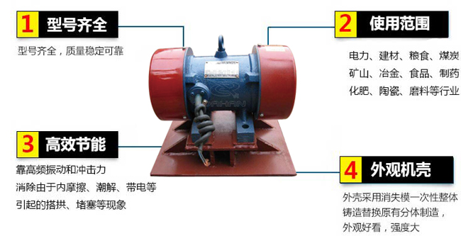 lzf倉壁振動器：1，型號齊全：型號齊全，質量穩定可靠。2，適用范圍：電力，建材，糧食，煤炭，礦山，冶金，食品，制藥，化肥，陶瓷，磨料等行業。3，高效：靠高頻振動和沖擊力消除由于內摩擦，潮解，帶電等引起的塔供，堵塞等現象。4，外觀機殼：外殼采用消失模一次性整體鑄造替換原有分體制造，外觀好看，強度大。